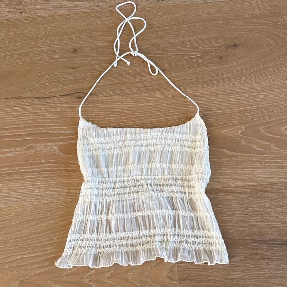 White Fox Boutique Tops - White Fox Hold Out Halter Top Size Estimated XS Cream